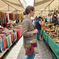 Boho Hippie Crossbody Bag in Multicolor Artisan Cotton