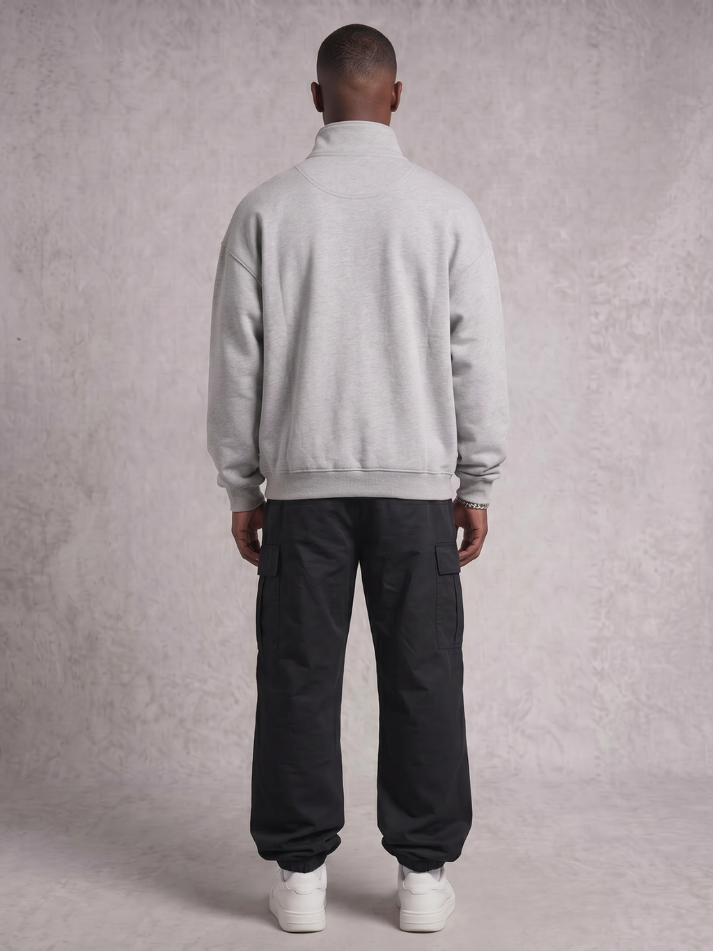 Club Collegiate Oversized Full-Zip Sweatshirt in Grey