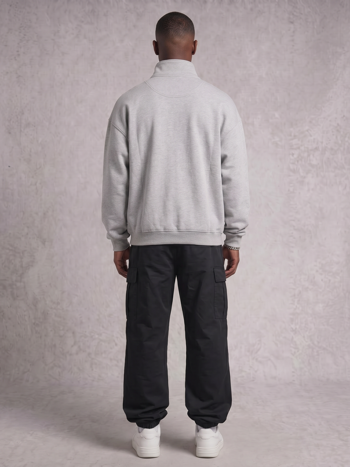 Club Collegiate Oversized Full-Zip Sweatshirt in Grey