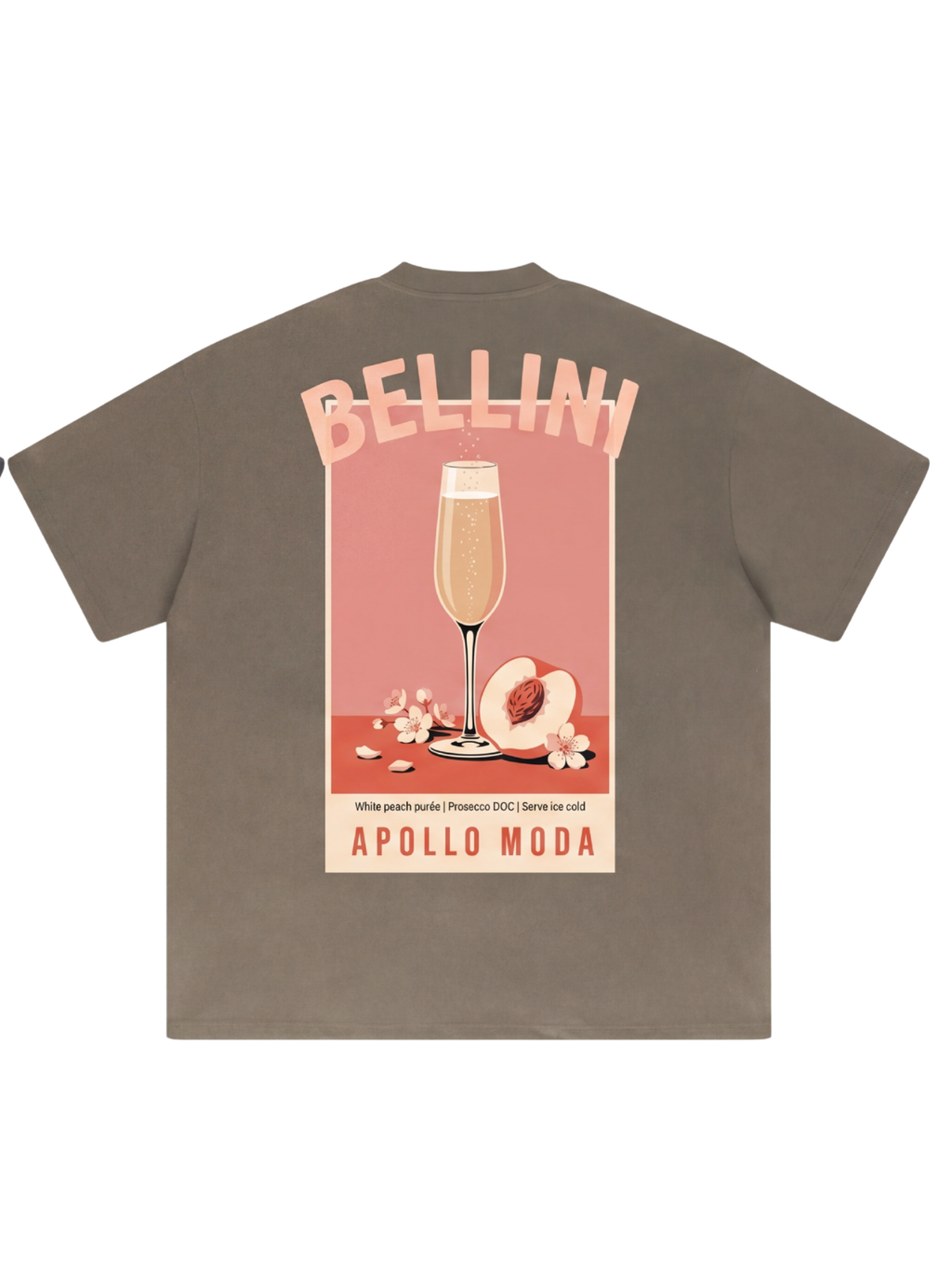 Bellini Oversized Heavyweight Graphic Tee in Taupe