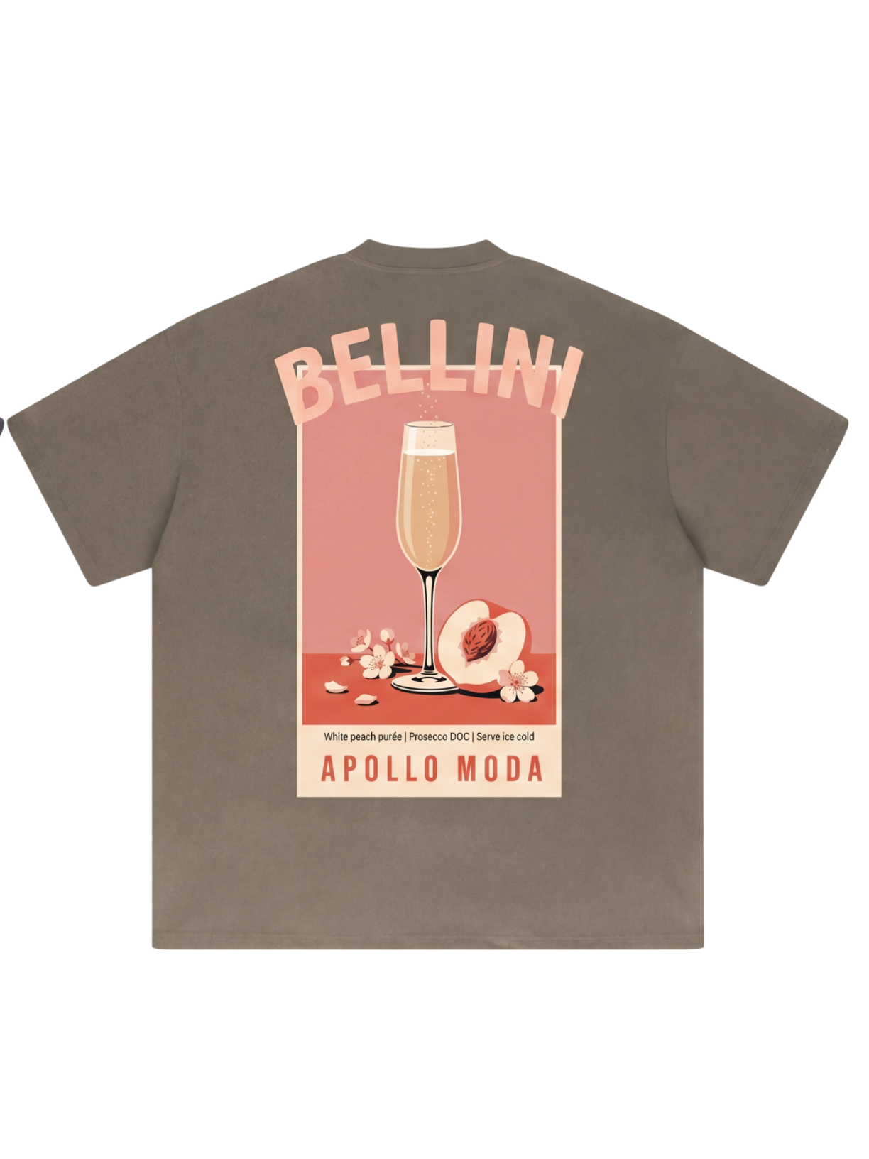 Bellini Oversized Heavyweight Graphic Tee in Taupe