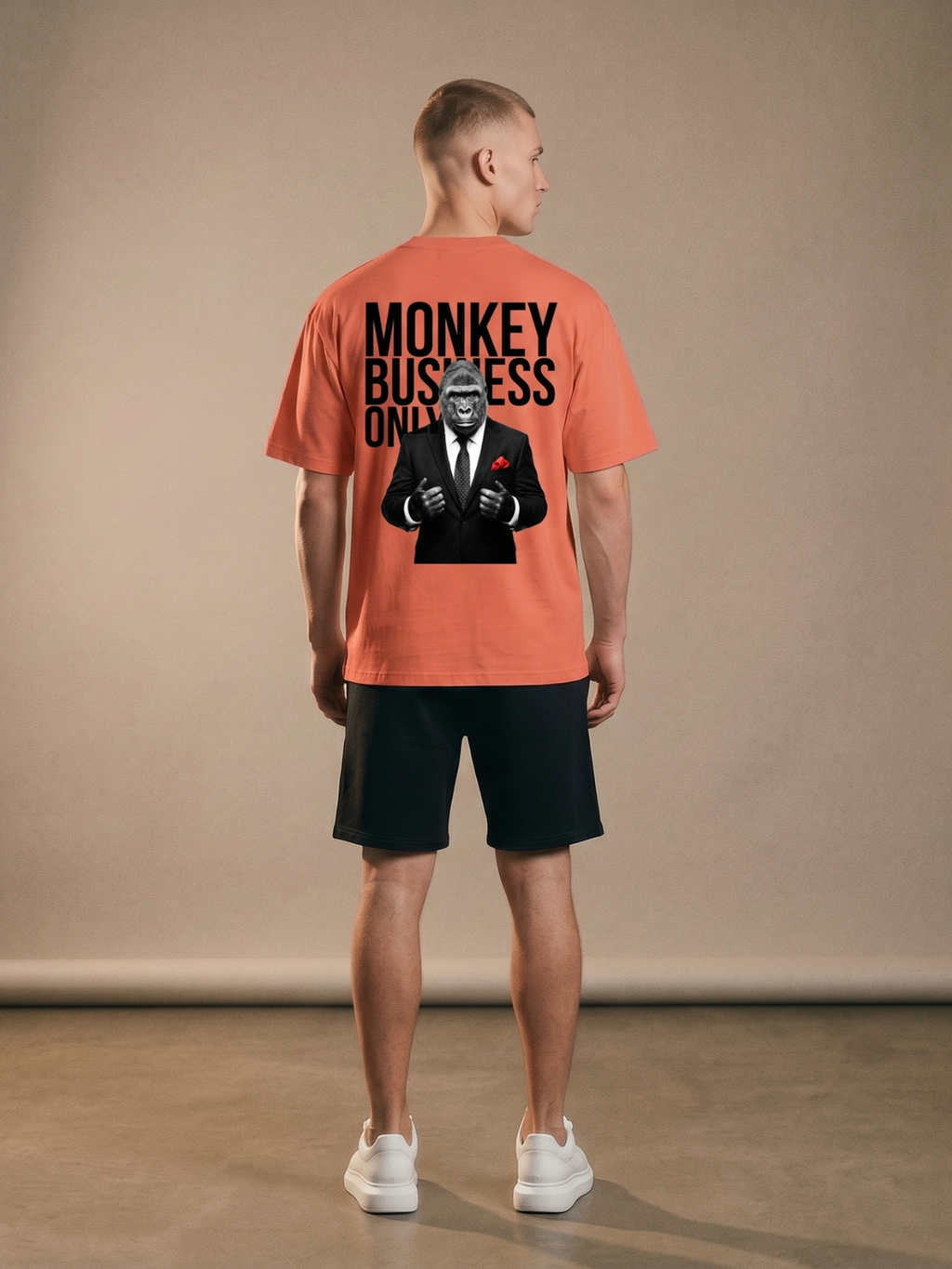 Monkey Business Oversized Graphic Tee Heavyweight Streetwear