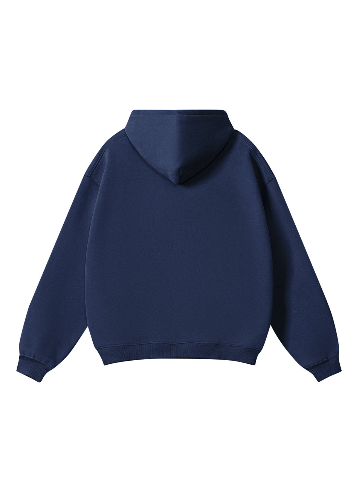 Oversized Collegiate Heavyweight Hoodie in Navy Blue and Off-White
