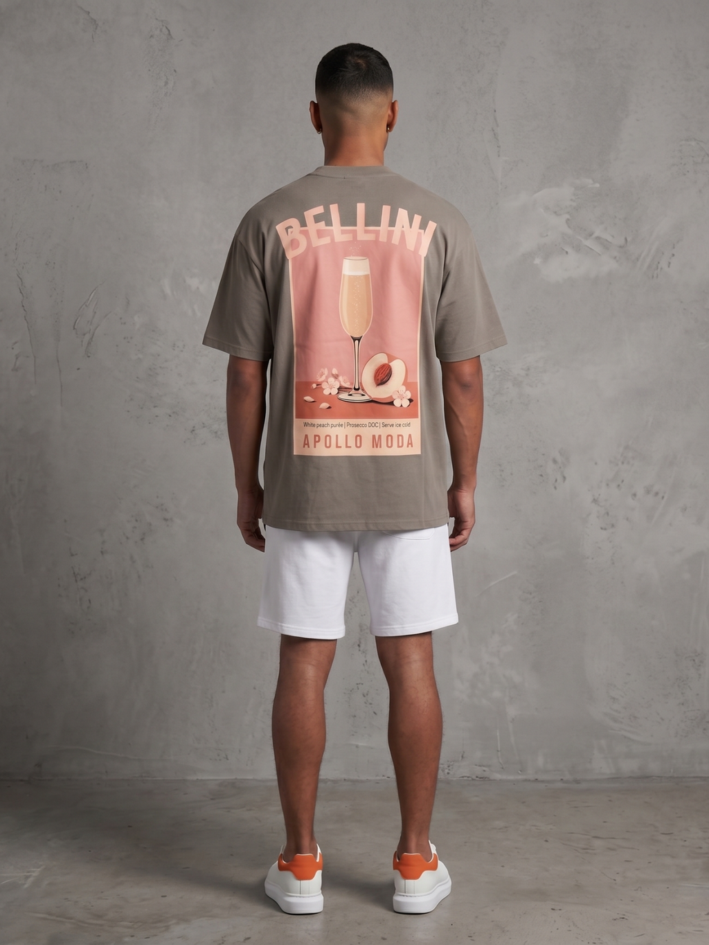 Bellini Oversized Heavyweight Graphic Tee in Taupe