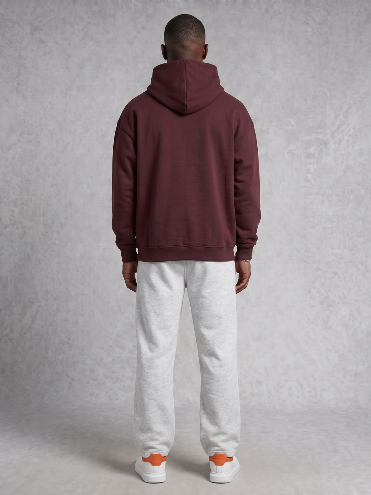 Collegiate Oversized Heavyweight Hoodie in Maroon