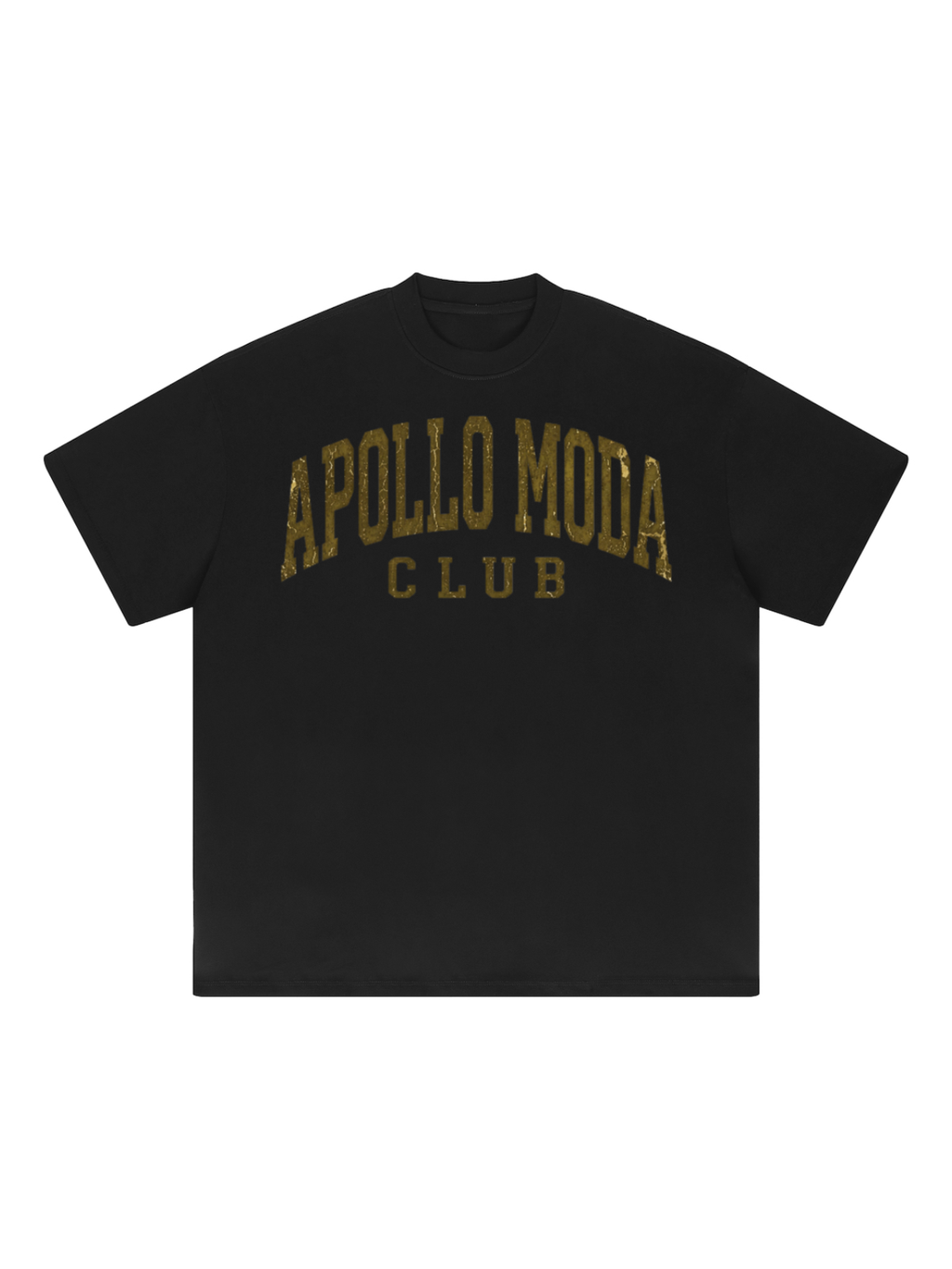 Collegiate Oversized Graphic Tee in Metallic Gold