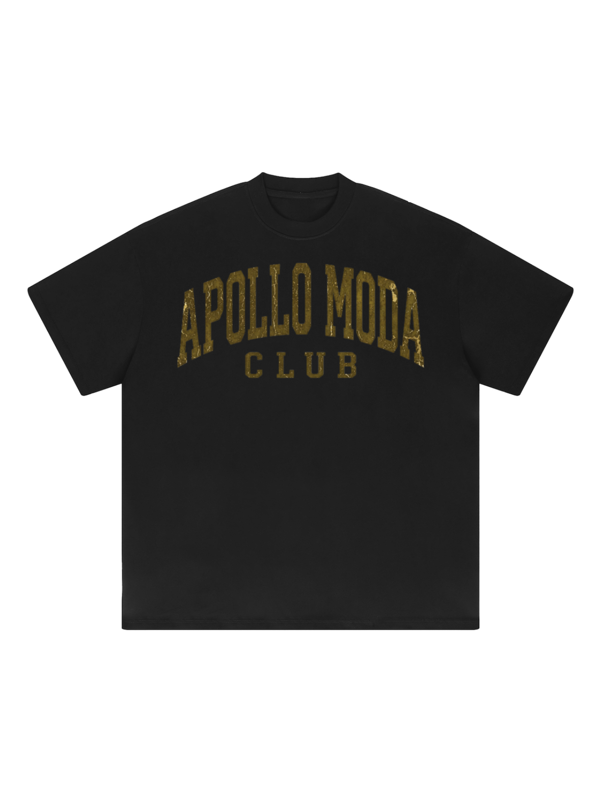 Collegiate Oversized Graphic Tee in Metallic Gold