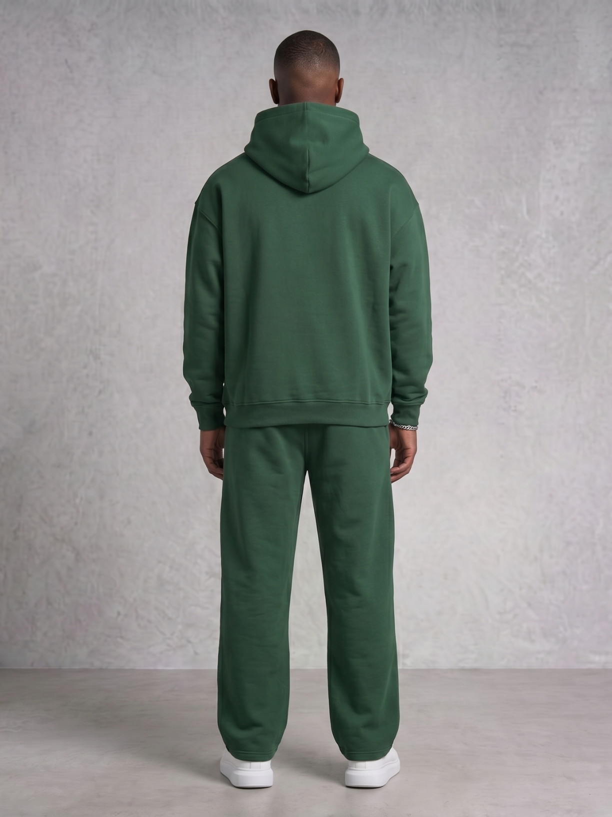Collegiate Oversized Heavyweight Hoodie in Dark Green