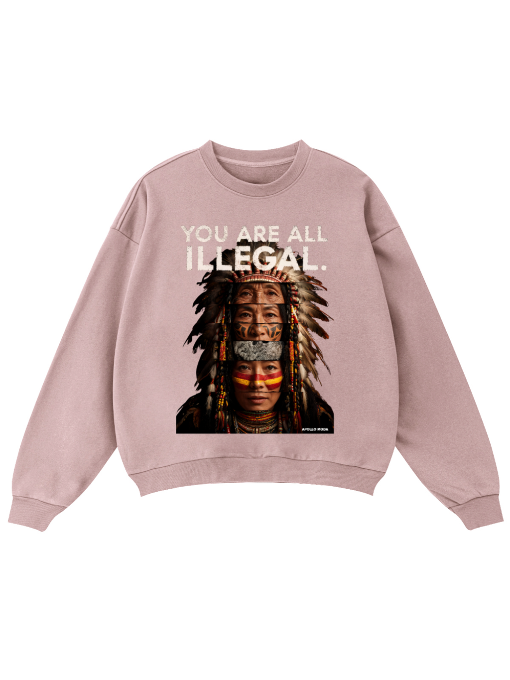 You Are All Illegal Oversized Graphic Sweatshirt in Pink