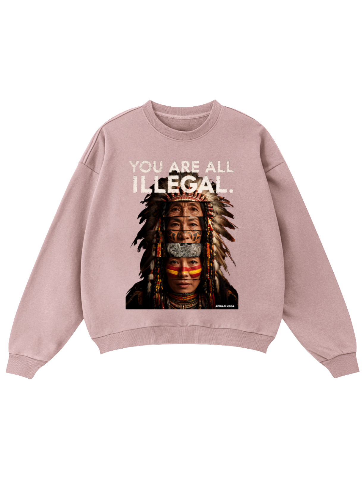 You Are All Illegal Oversized Graphic Sweatshirt in Pink