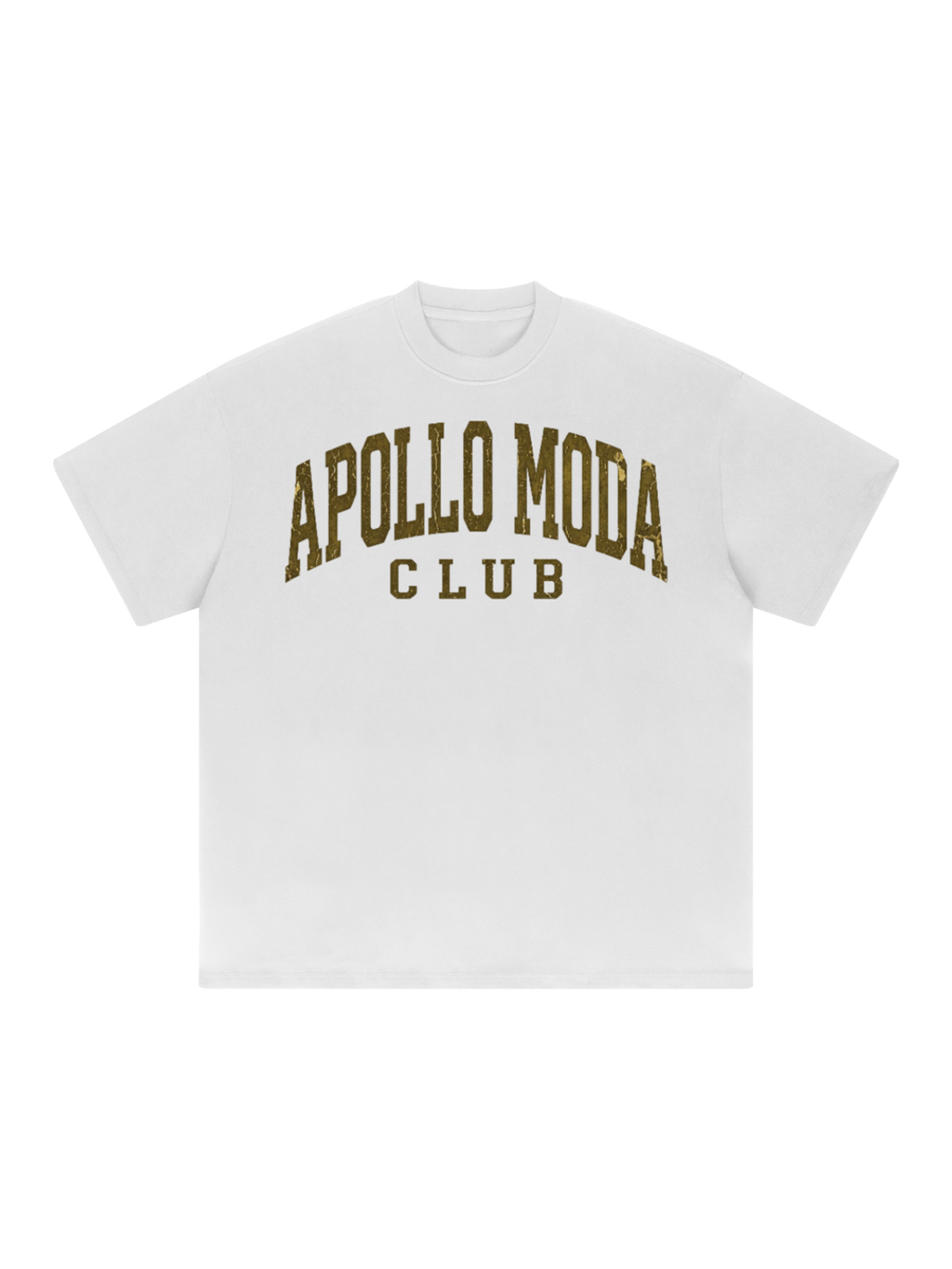 Collegiate Oversized Graphic Tee in Metallic Gold