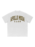 Collegiate Oversized Graphic Tee in Metallic Gold