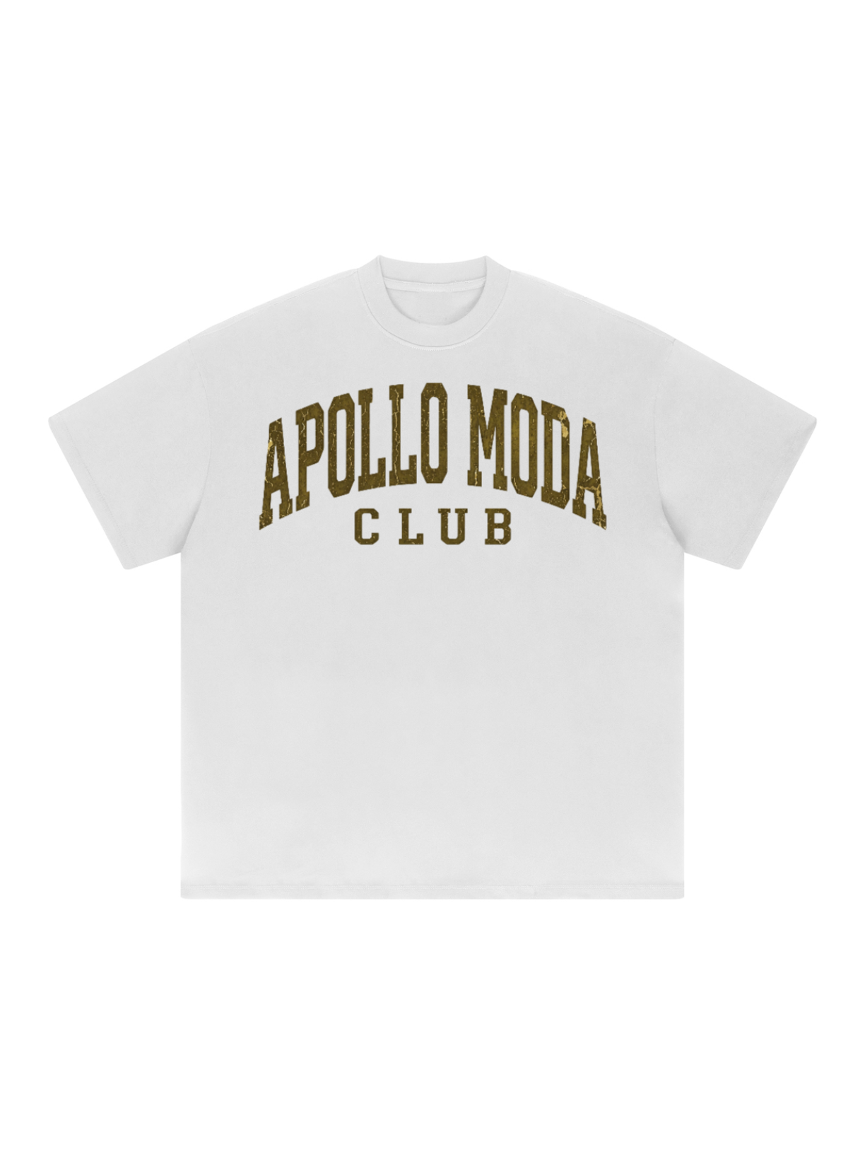 Collegiate Oversized Graphic Tee in Metallic Gold