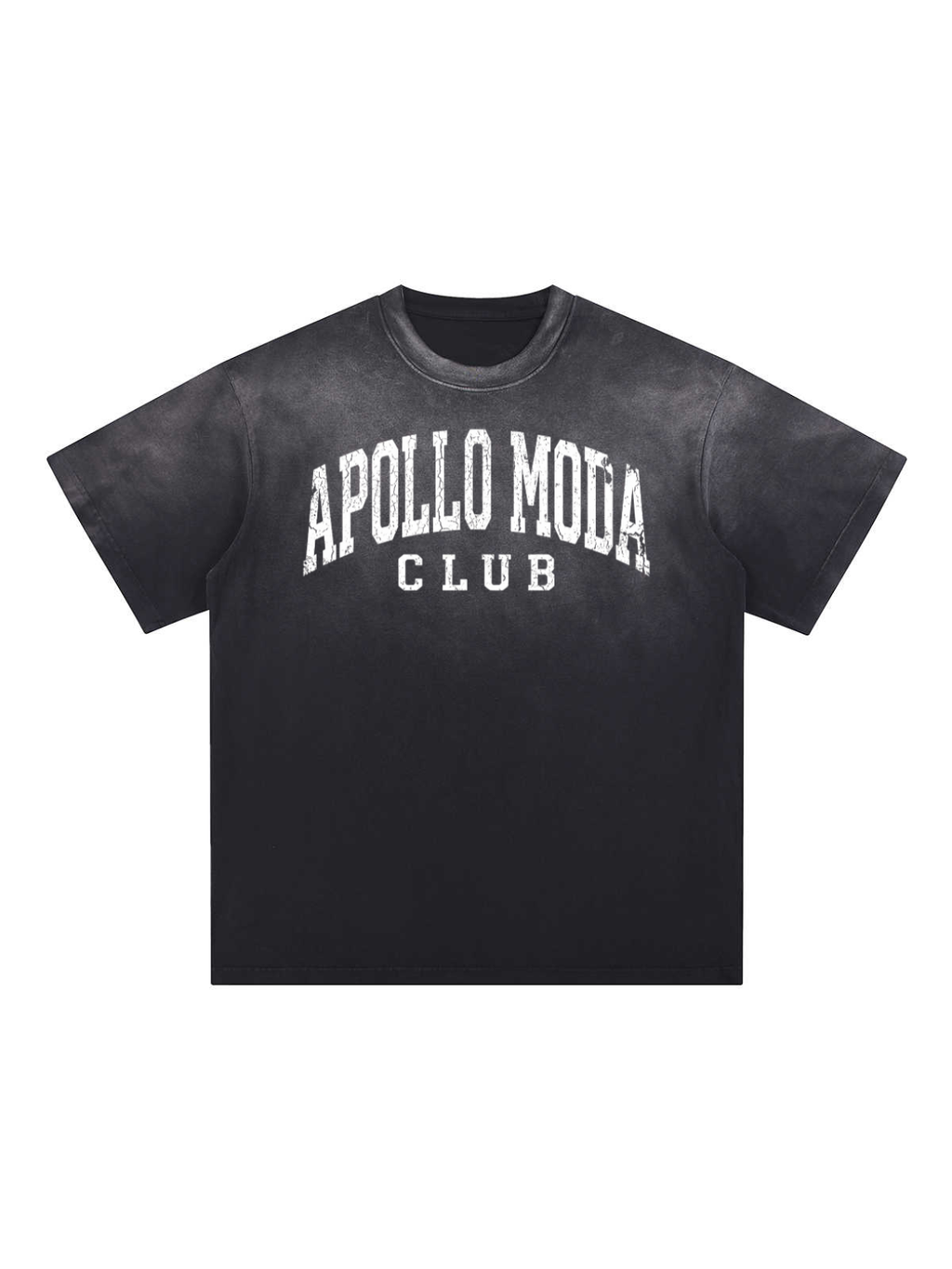 Club Washed Gradient Oversized Tee - Charcoal & Off-White