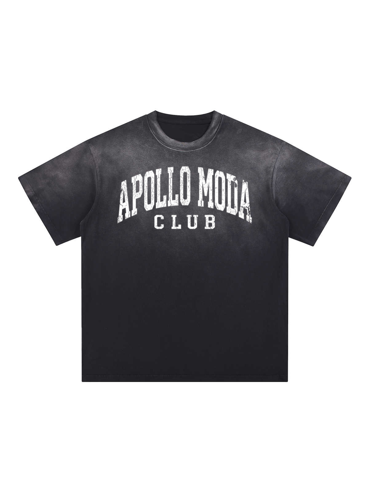 Club Washed Gradient Oversized Tee - Charcoal & Off-White