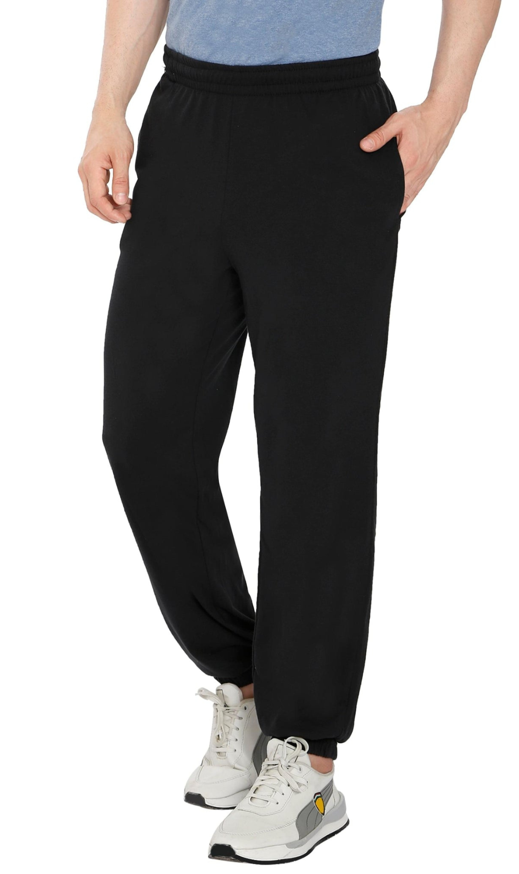 Men's Pull-On Elastic Waist Knit Pants - Relaxed Fit Lounge Trousers