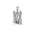 Moissanite Iced King Crown Jesus Head Piece Pendant - 925 Sterling Silver