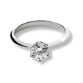Moissanite 0.5-2 TCW Solitaire Engagement Ring - 925 Sterling Silver
