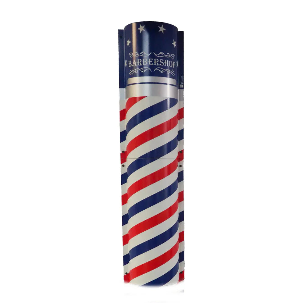 Vintage metal wall-mounted barber pole sign for barbershop decor