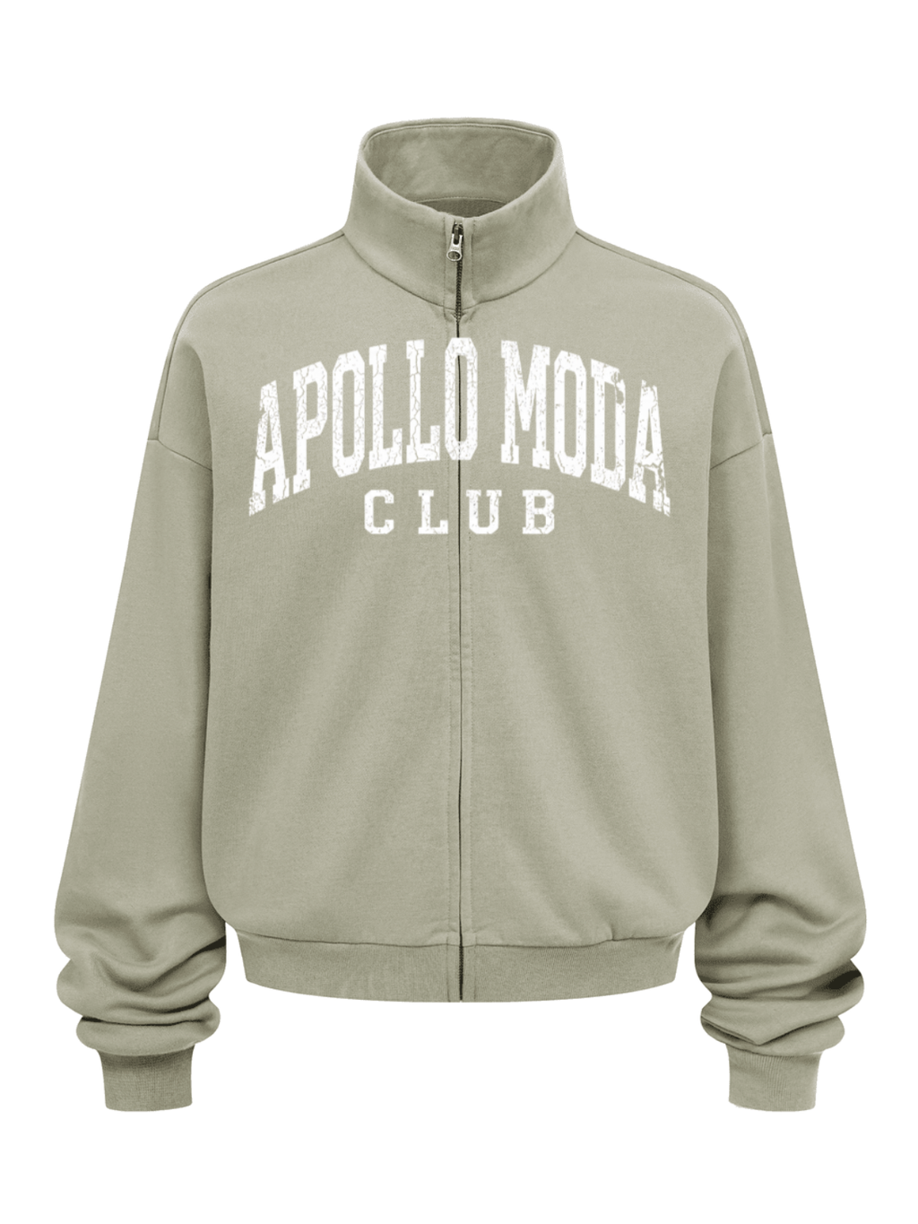 Club Collegiate Oversized Full-Zip Sweatshirt in Sage Green