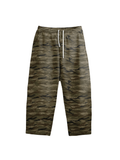 Camo Oversized Heavyweight Curved-Leg Sweatpants in Olive Green