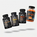 Daily Performance & Wellness Stack in matte black bottle with orange typography