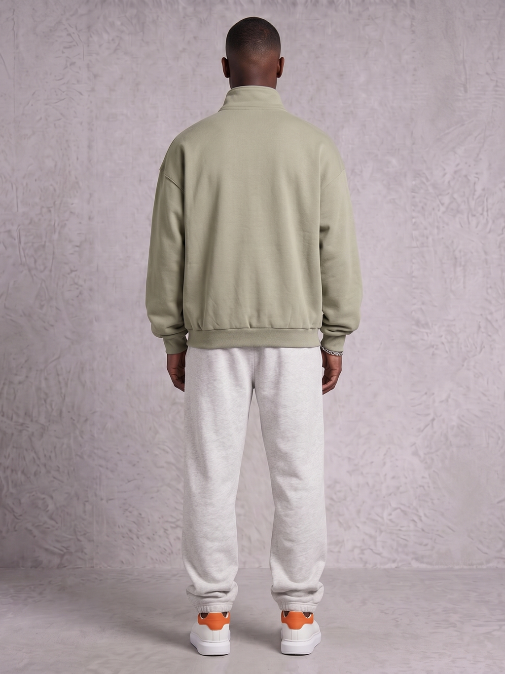 Club Collegiate Oversized Full-Zip Sweatshirt in Sage Green