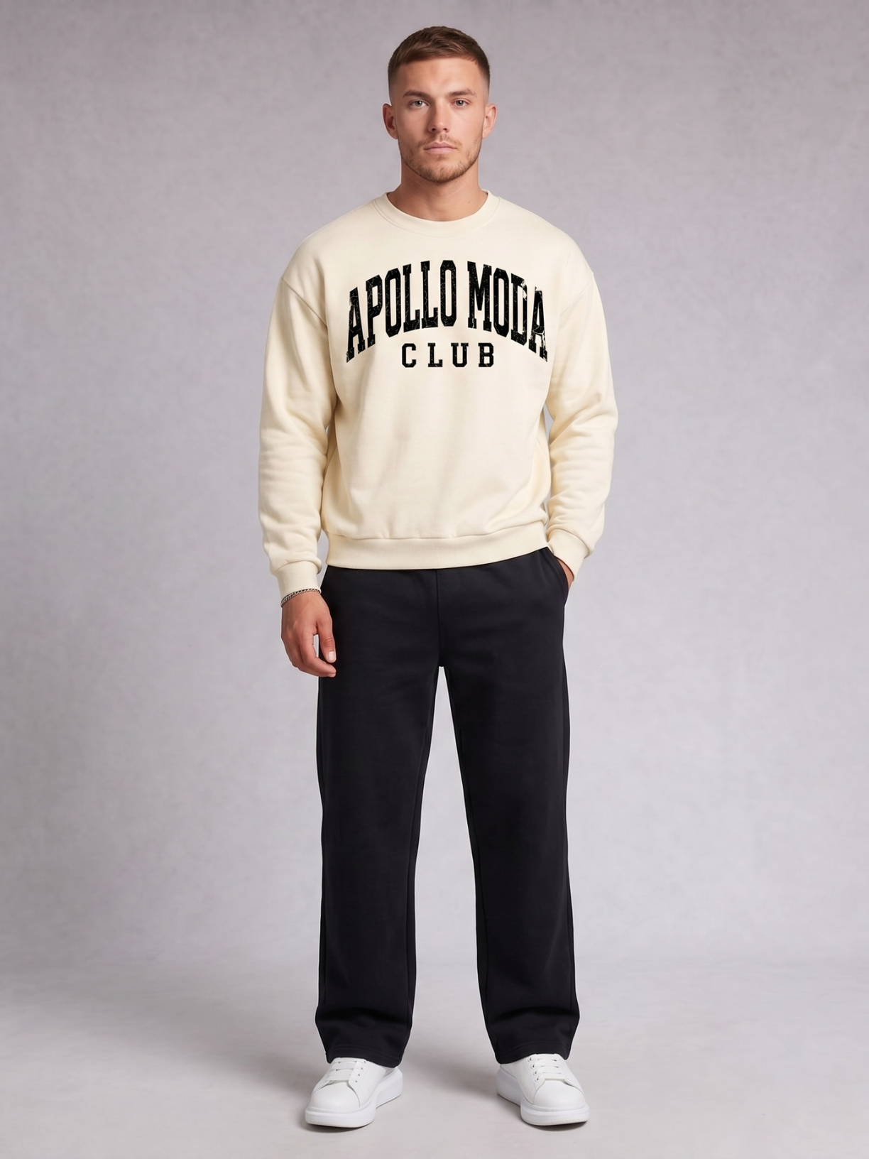 Club Collegiate Oversized Crewneck Sweatshirt in Cotton