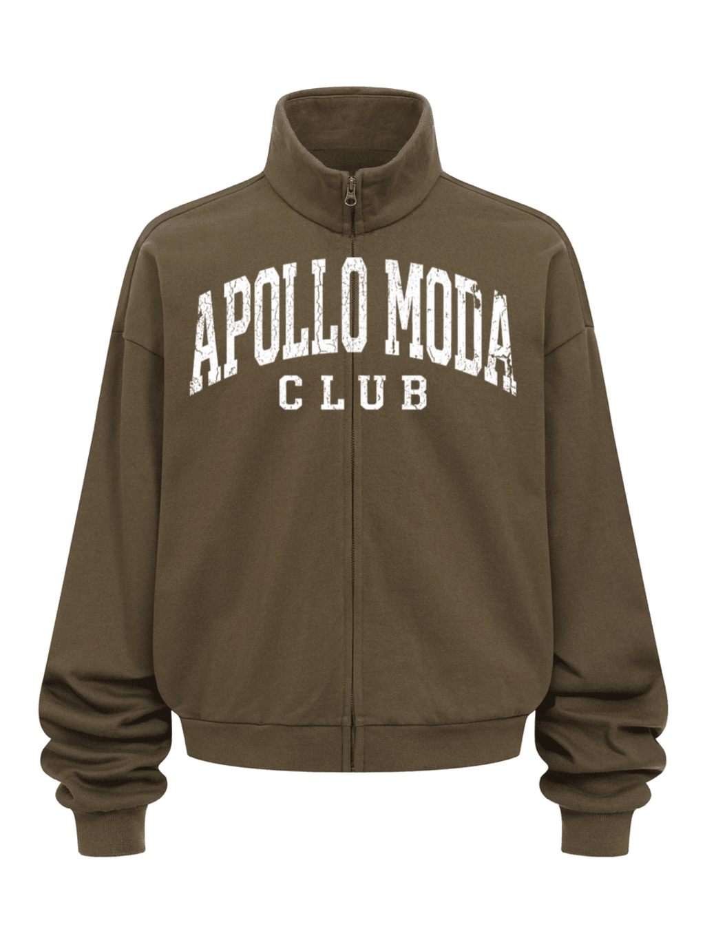 Collegiate Oversized Full-Zip Sweatshirt in Olive Green