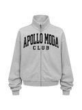 Club Collegiate Oversized Full-Zip Sweatshirt in Grey