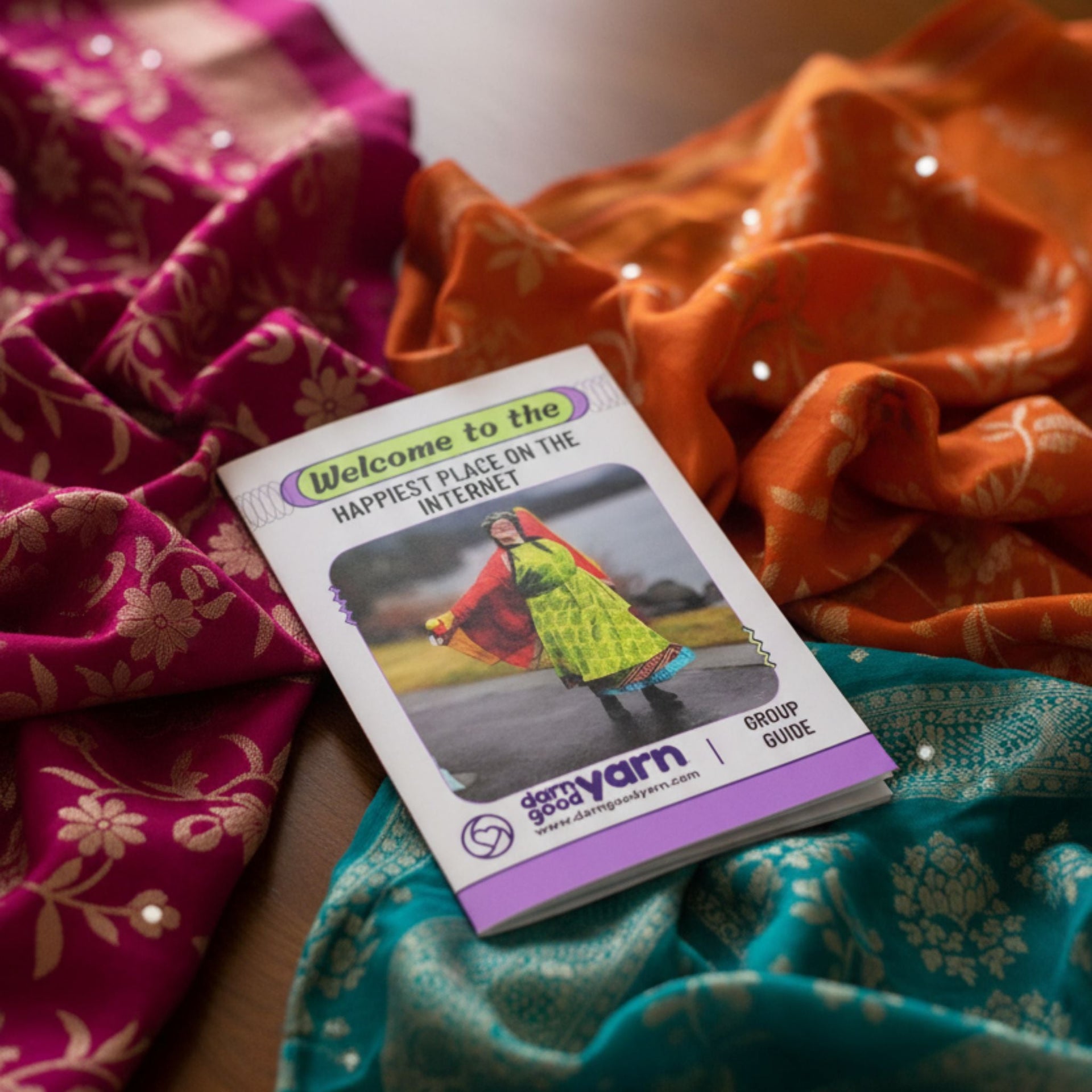 Digital Insider Guide cover with white and purple minimalist design on a colorful fabric background.