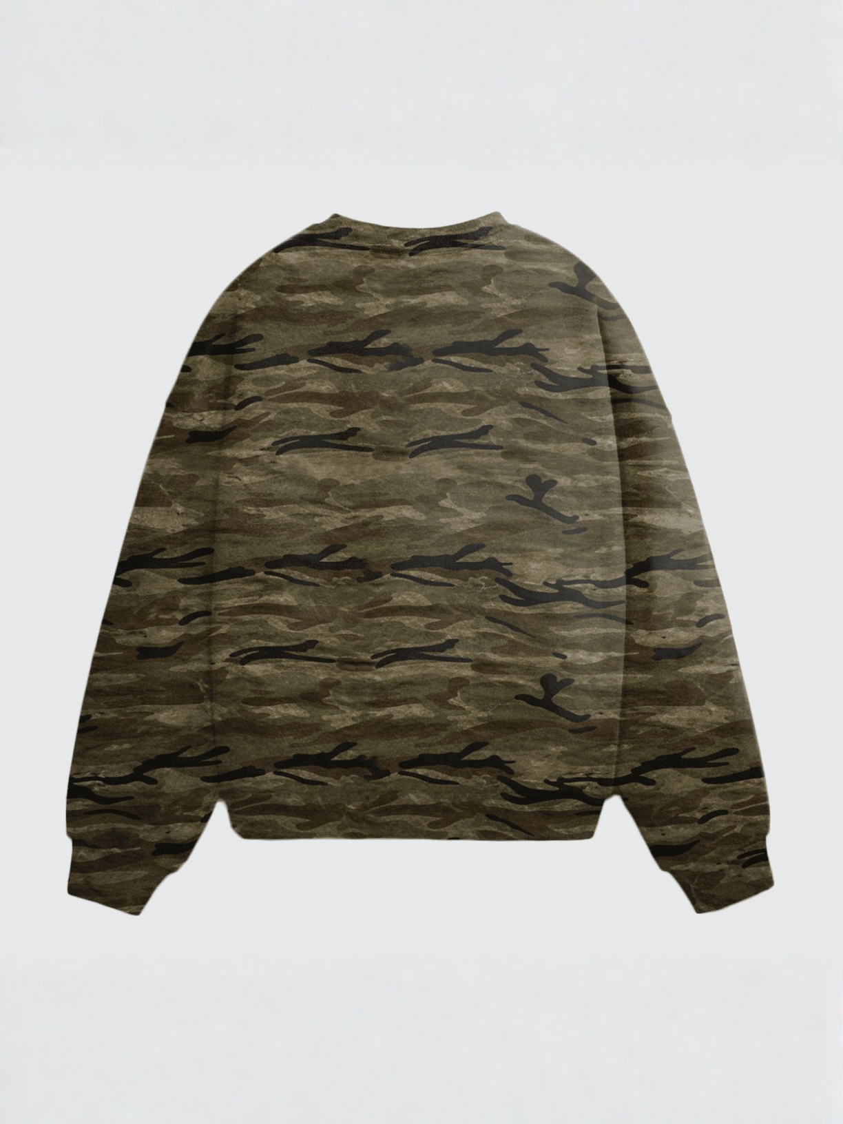 Camo Oversized Heavyweight Crewneck Sweatshirt Unisex Streetwear