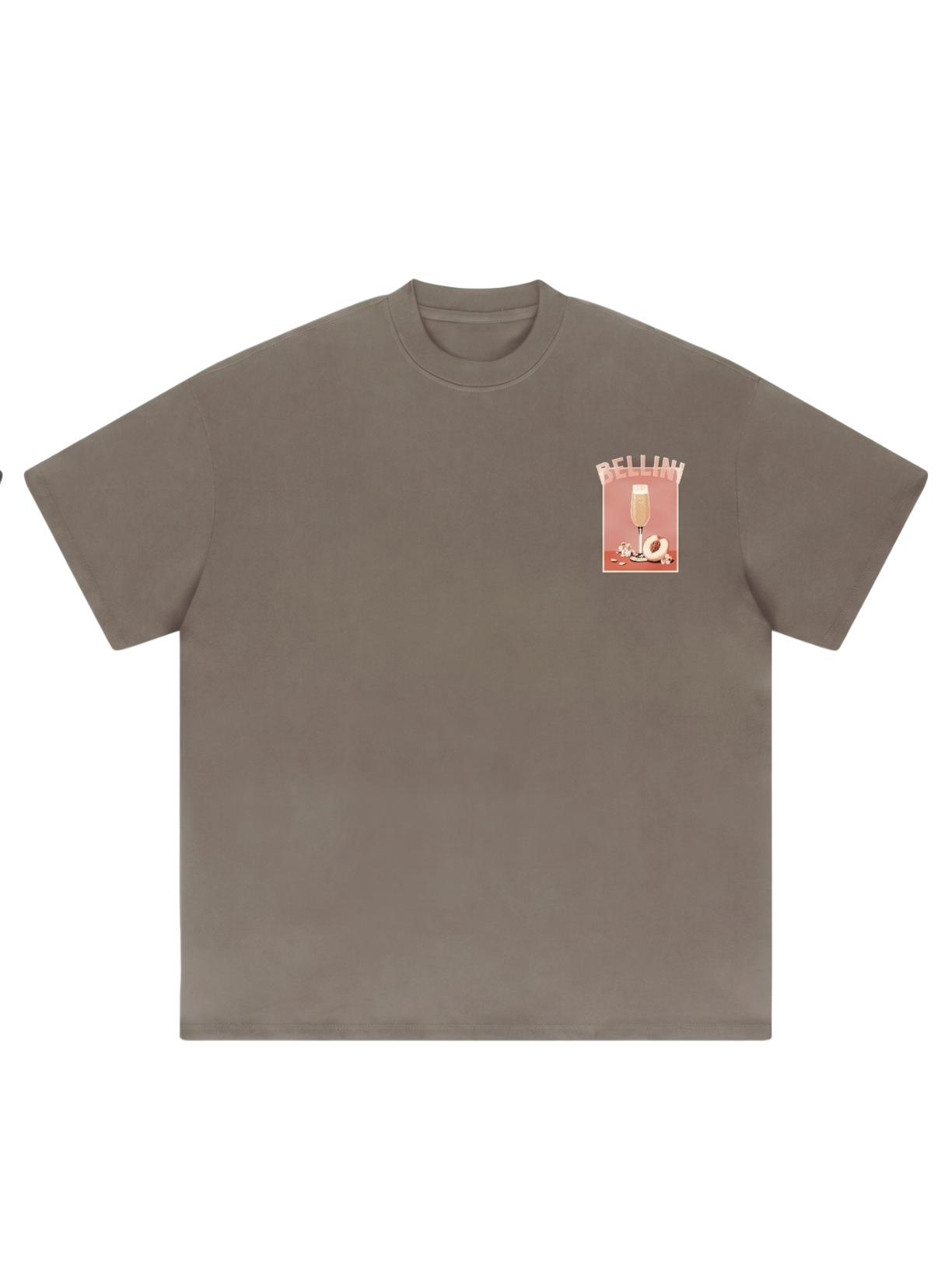 Bellini Oversized Heavyweight Graphic Tee in Taupe