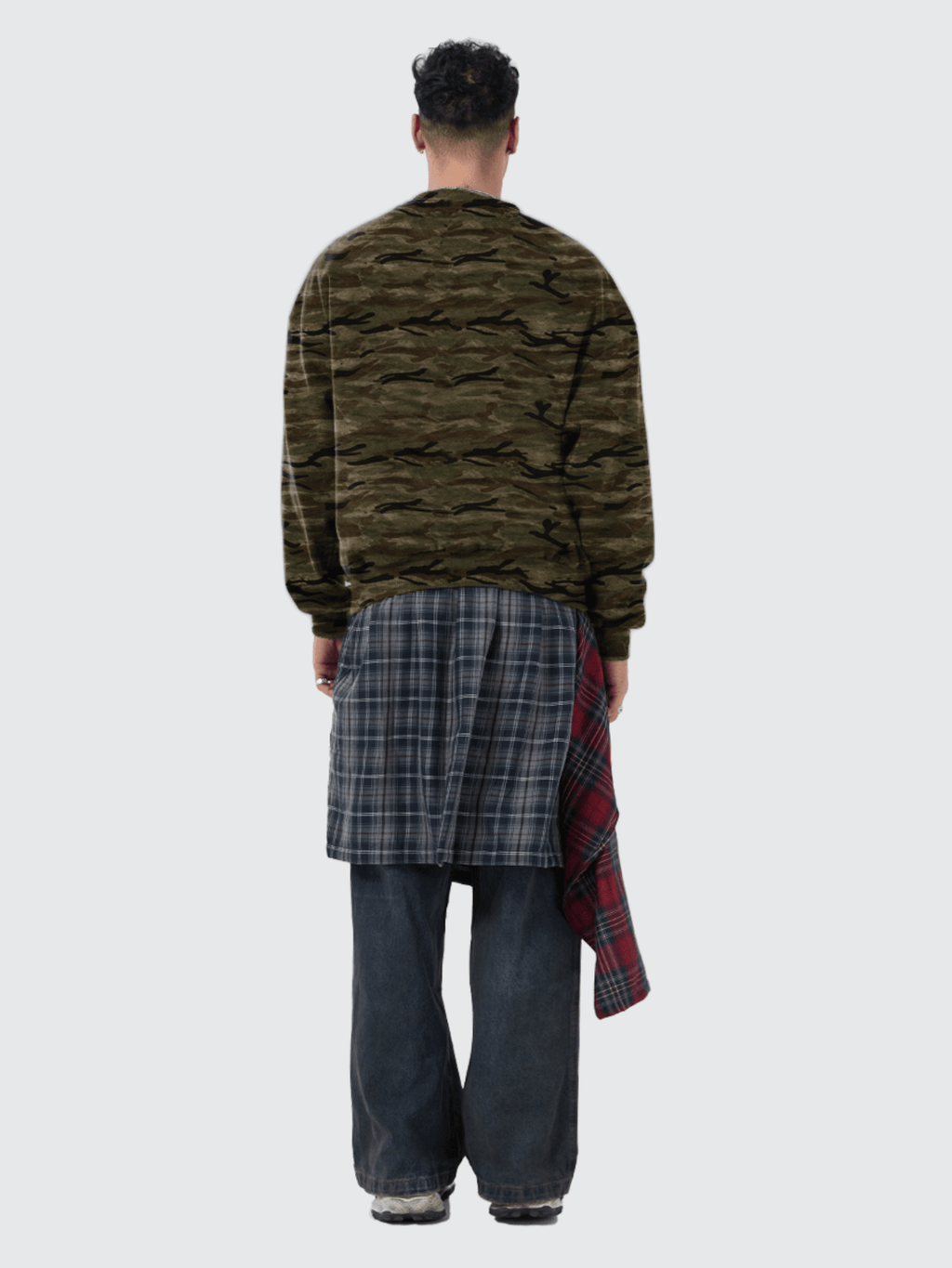 Camo Oversized Heavyweight Crewneck Sweatshirt Unisex Streetwear
