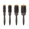 Set of four JRL mixed bristle round brushes in various sizes for professional hair styling