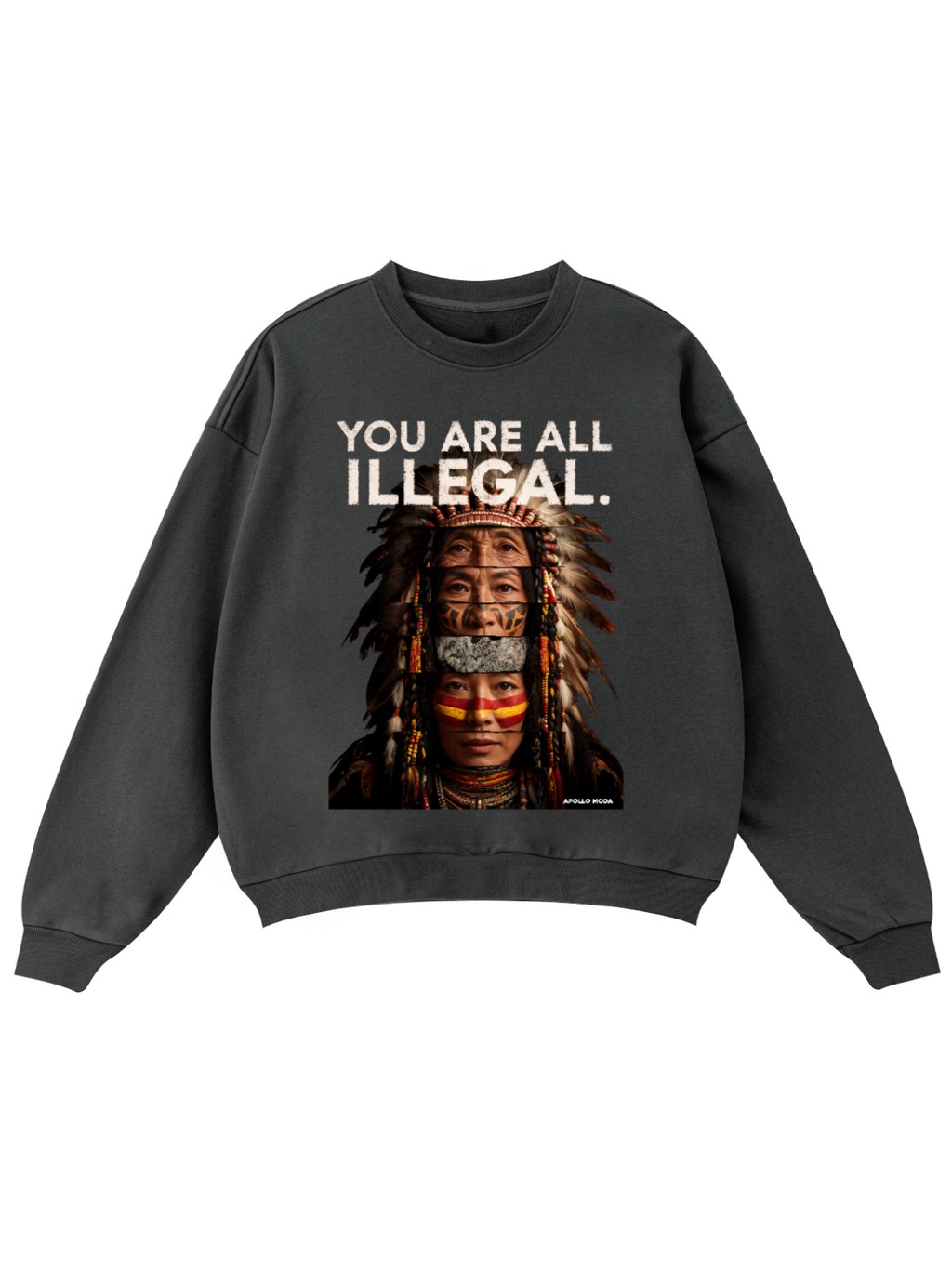 You Are All Illegal Oversized Graphic Sweatshirt in Cotton