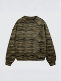 Camo Oversized Heavyweight Crewneck Sweatshirt Unisex Streetwear
