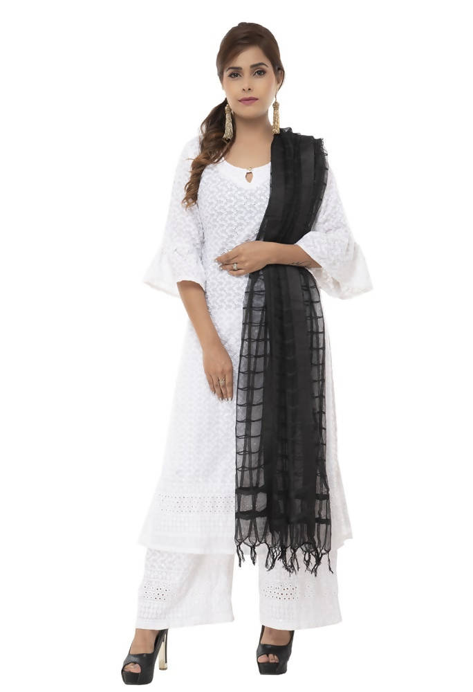 Black Kota Cotton Square Dupatta for Casual Ethnic Wear