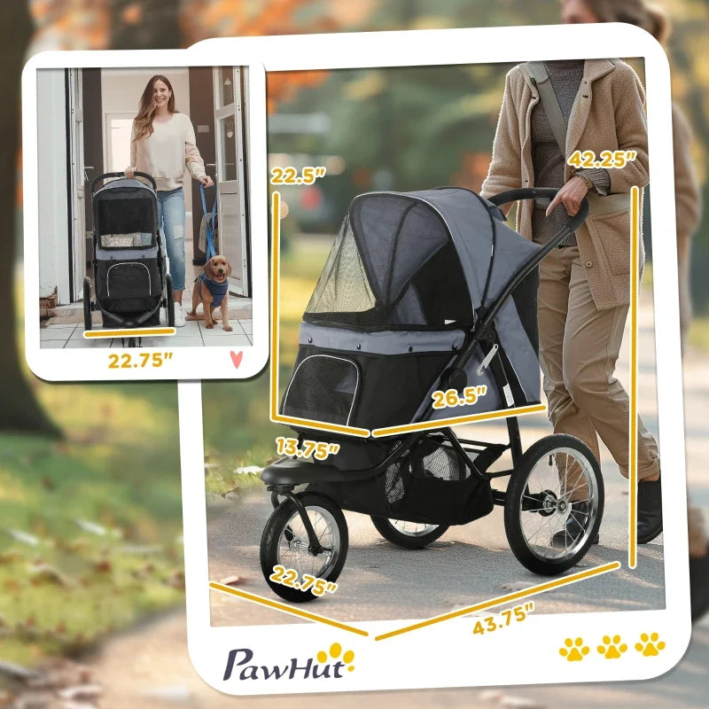 3 Wheels Pet Stroller for Small Dogs and Medium Dogs