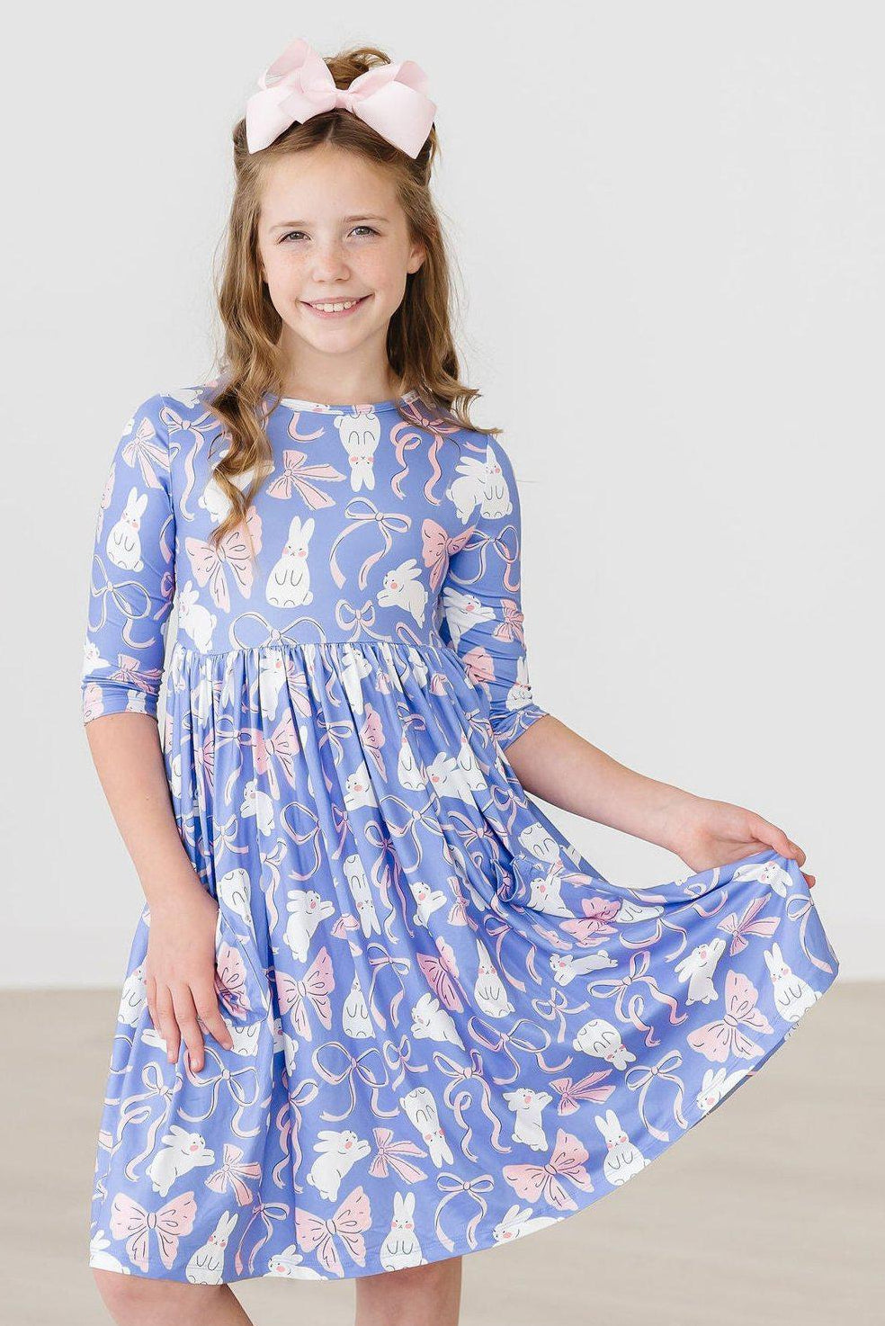 Hop, Skip & Twirl 3/4 Sleeve Pocket Twirl Dress