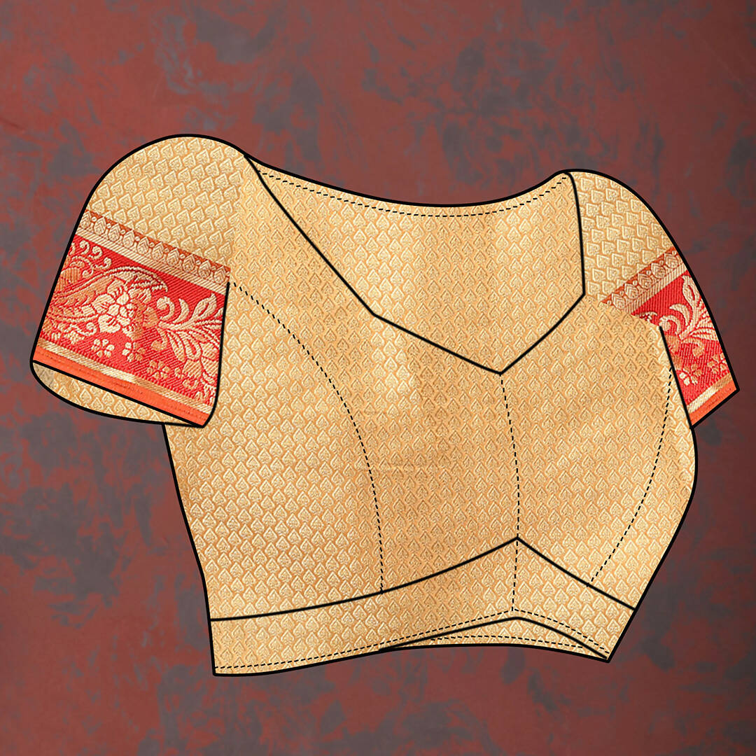 Gold Woven Cotton Saree with Traditional Zari Weaving Design