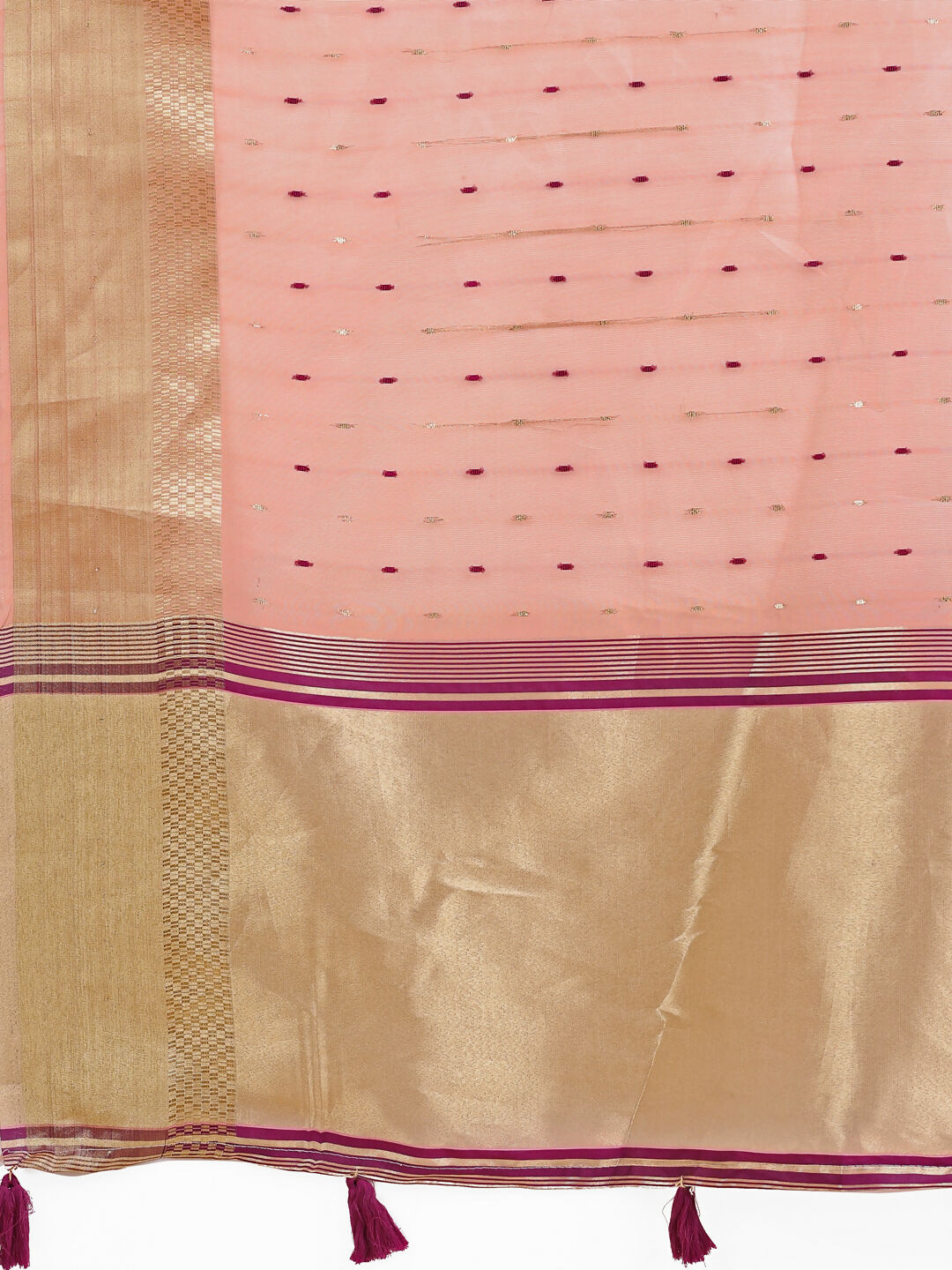 Light Pink Organza Saree with Matching Blouse Fabric