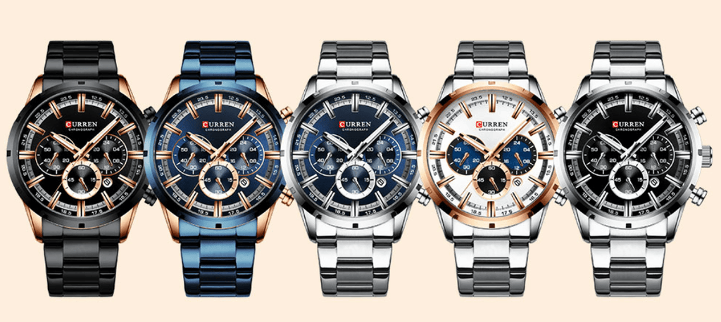 CURREN Men's Waterproof Sport Chronograph Watch with Date Display