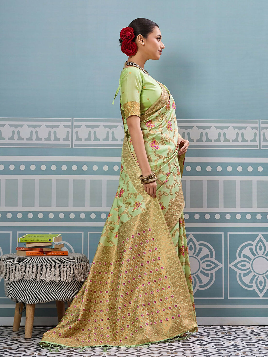 Shree Shyam Fashion Sea Green Silk Saree