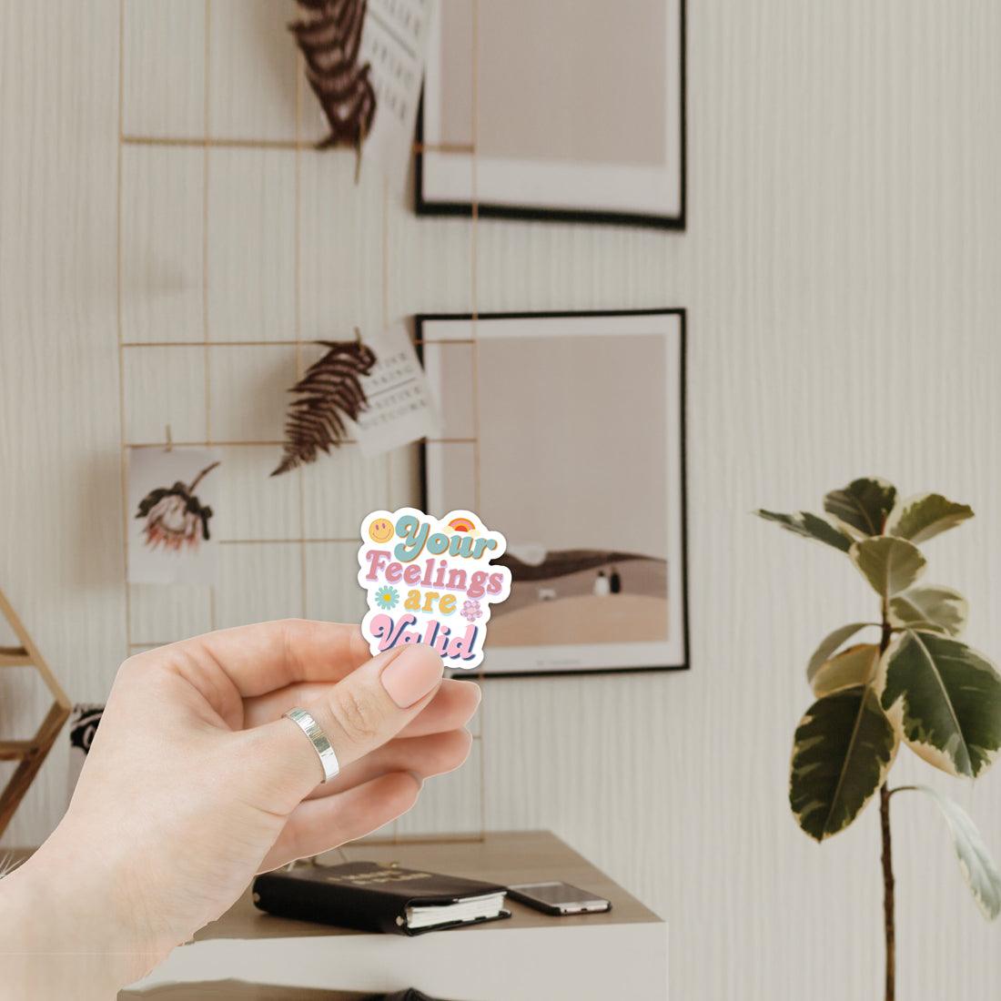 Your Feelings Are Valid Vinyl Sticker Retro Aesthetic Decal - Image 6
