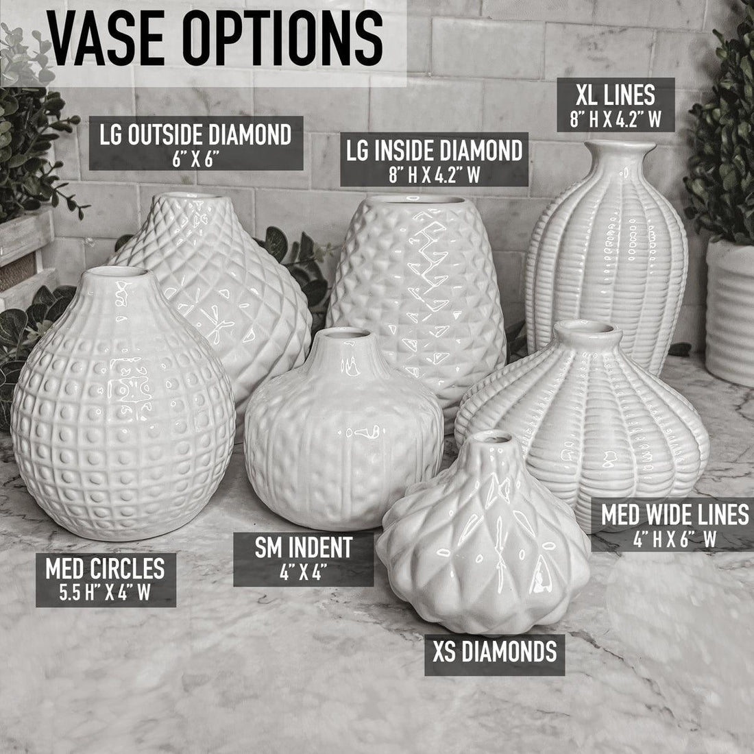 Whitney White Ceramic Textured Vases Artisan Collection - Image 5