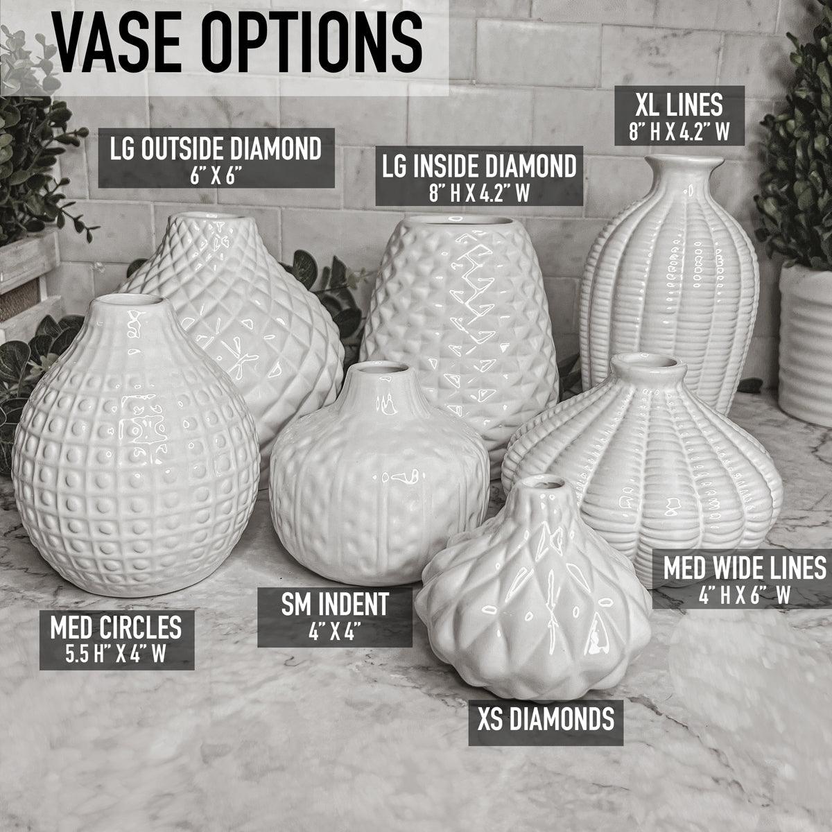 Whitney White Ceramic Textured Vases Artisan Collection - Image 5