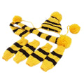 POPETPOP Knit Set Knitted Winter Dog Scarf Hat Set - Winter Warm Caps Neck Warmer Dog Costumes Knitted Scarf Hat Leg Warmers Winter Striped Knitted Hat Leggings for Small Dogs Puppy Leggings Set