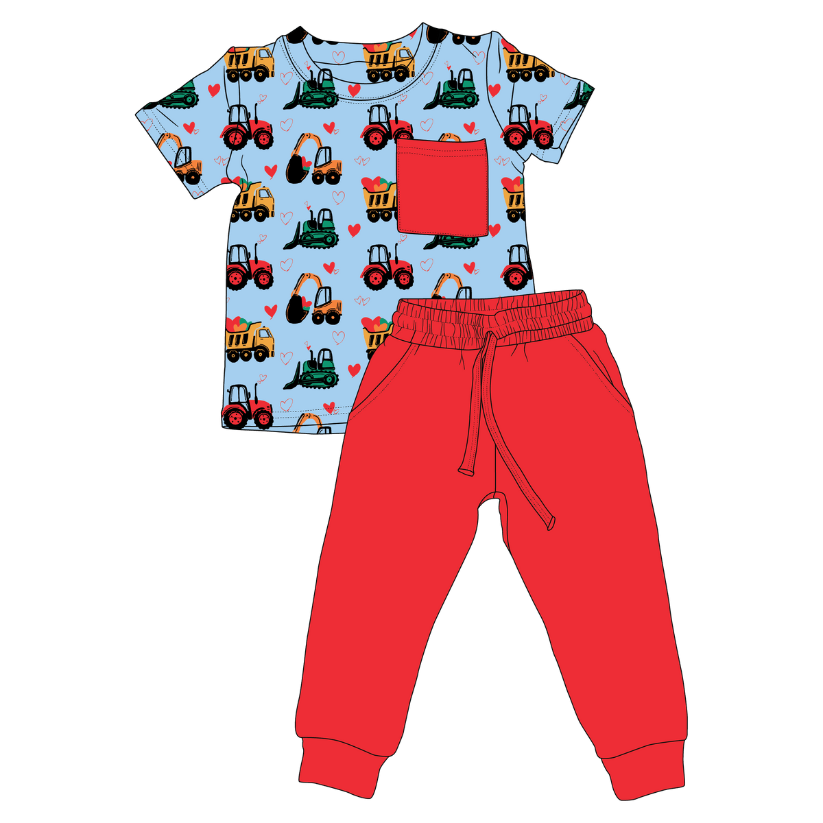 Valentine Diggers Bamboo Pocket Tee & Jogger Set (Pre-Order)