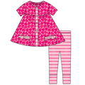 Valentine Hearts Bamboo Short Sleeve Tunic + Legging Set (Pre-Order)